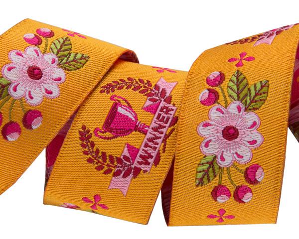 TK-35_22mm_col_2 (zoom) (Tula Pink Ribbons) Slow and Steady, The Winner In Orange 7/8" - Image 1