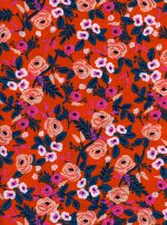 (Rifle Paper Co) Wonderland Rayon, Paint Roses Rayon in Orange