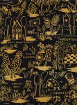 (Rifle Paper Co) Wonderland, Magic Forest Linen in Charcoal Metallic