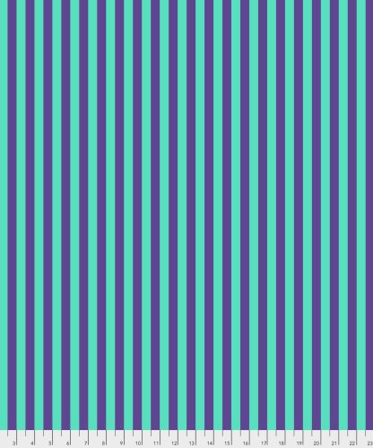 (Tula Pink) True Colors Pom Poms & Stripes, Tent Stripe In Iris