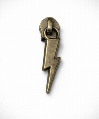 zipper pull lightning bolt antique bronze - shambijoux