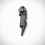 zipper pull lightning bolt gunblack - shambijoux