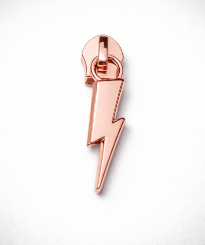 zipper pull lightning bolt rose gold - shambijoux