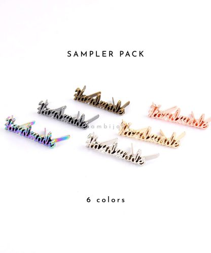 shambijoux sample pack metal tag handmade