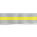 (Tula Pink) Nylon Webbing, Soft Grey with Neon Yellow 1.5" - Image 2