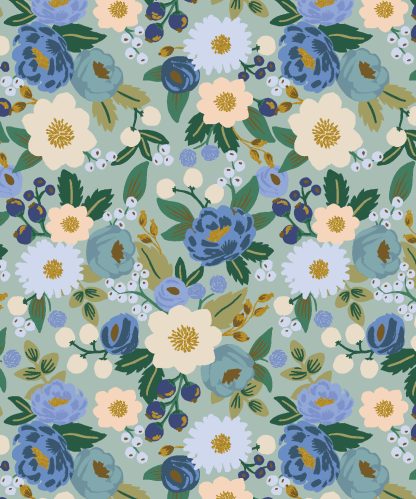 (Rifle Paper Co.) Vintage Garden, Vintage Blossom in Mint Metallic