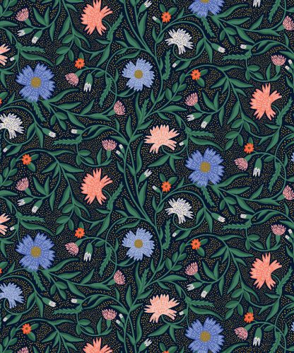 (Rifle Paper Co.) Vintage Garden, Aster in Navy Metallic