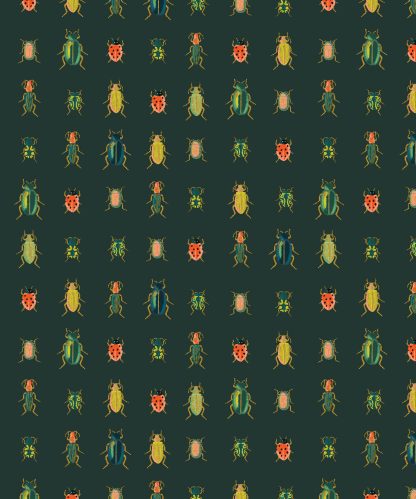 (Rifle Paper Co.) Curio, Beetles & Bugs in Hunter Metallic