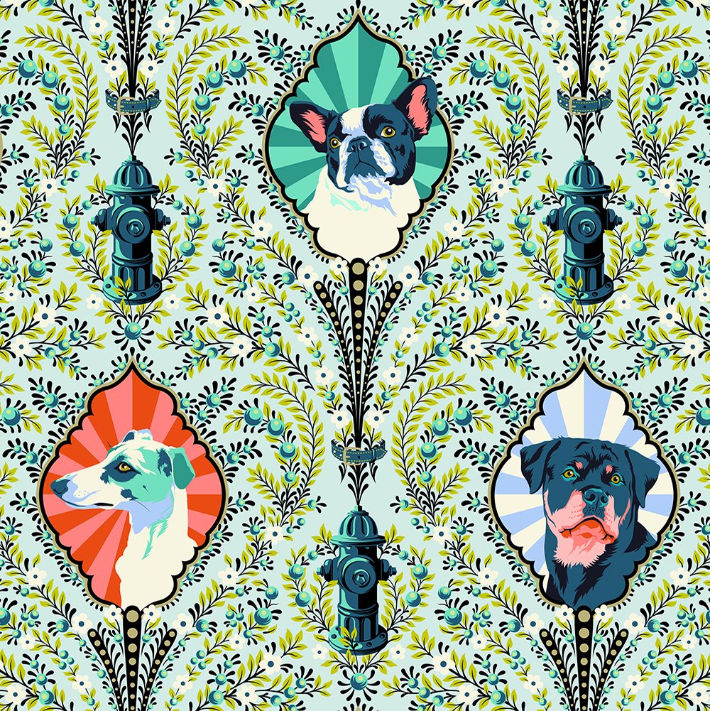 (Tula Pink) Besties, Puppy Dog Eyes in Bluebell