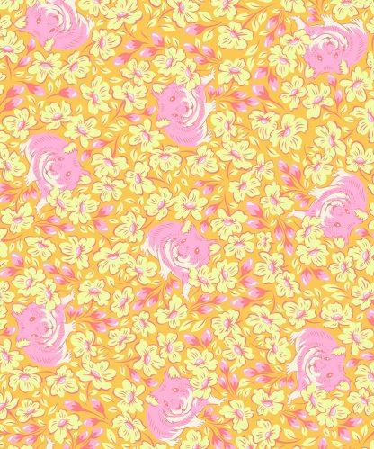 (Tula Pink) Besties, Chubby Cheeks in Buttercup