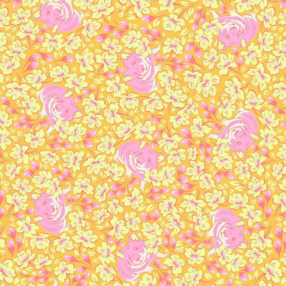 (Tula Pink) Besties, Chubby Cheeks in Buttercup 1 (Tula Pink) Besties, Chubby Cheeks in Buttercup