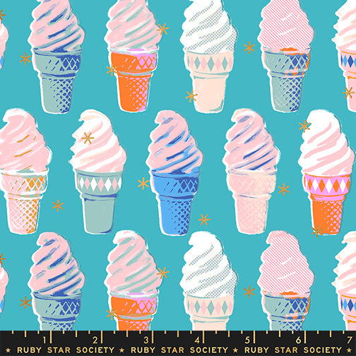 (Melody Miller) Best Day Ever, Ice Cream in Turquoise Metallic