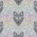 (Tula Pink) Graywork, Wolf Of Pink Street in Fog